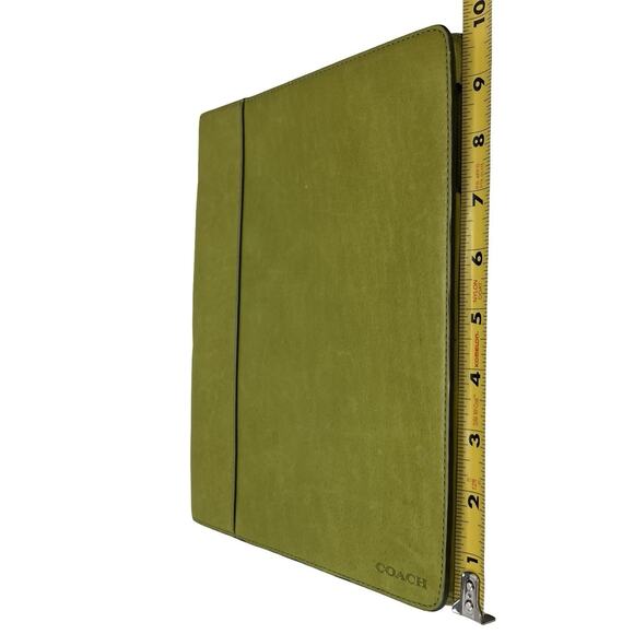 Coach Green Leather iPad Folio Case 10.5” Tablet Sleeve Preppy Minimalist - Picture 4 of 16